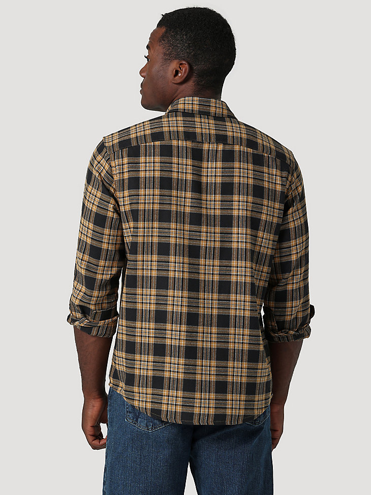 Men's Epic Soft Brushed Flannel Plaid Shirt in Bistre alternative view