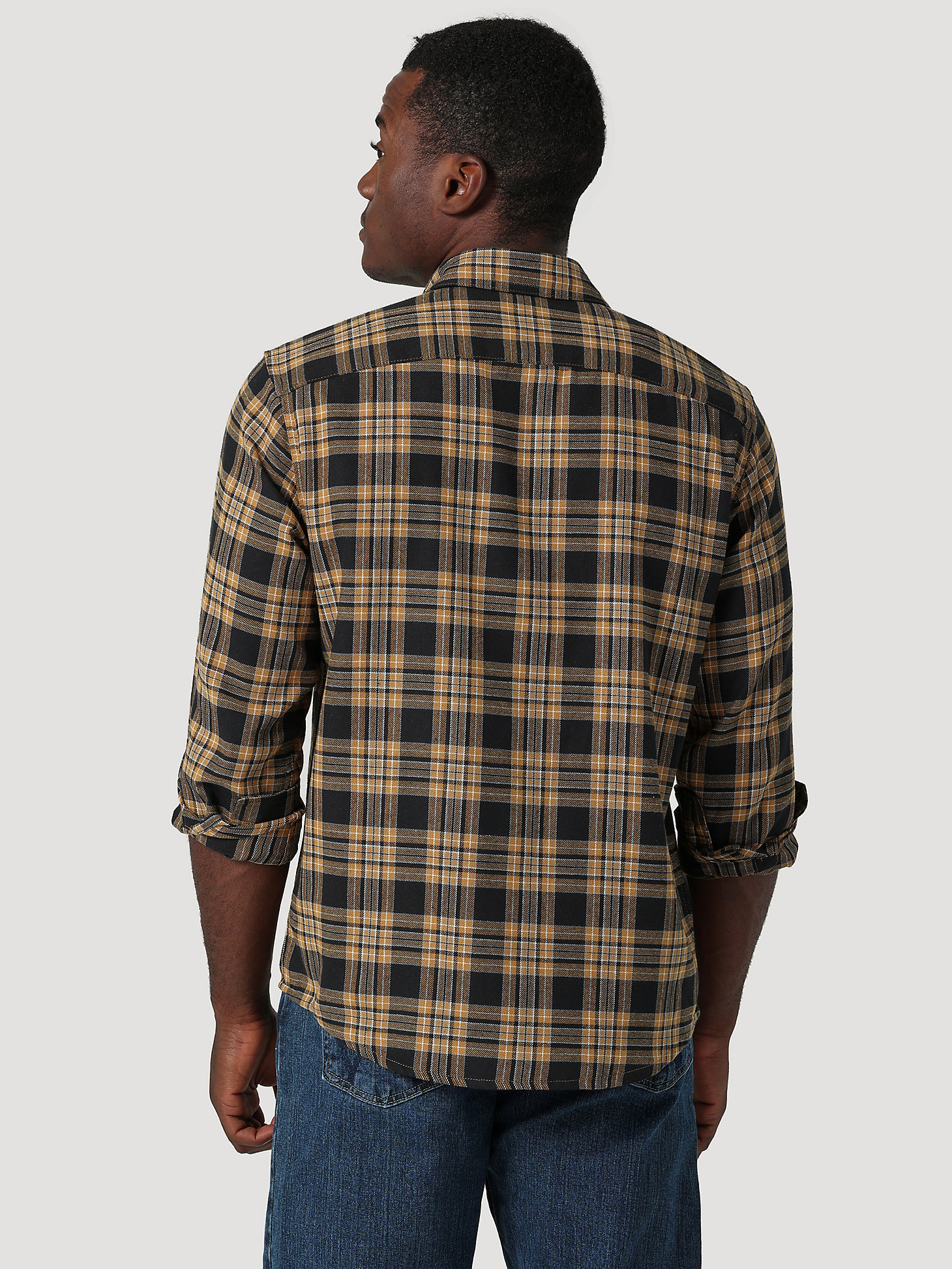 Men's Epic Soft Brushed Flannel Plaid Shirt in Bistre alternative view 1