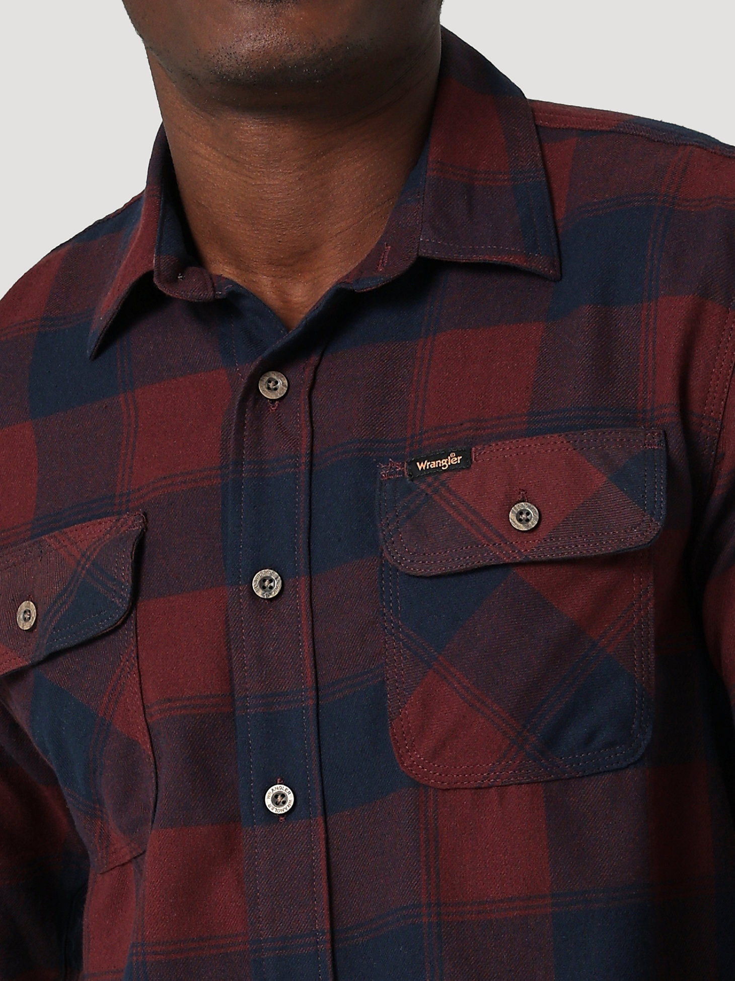 Men's Epic Soft Brushed Flannel Plaid Shirt in Decadent Chocolate alternative view 2
