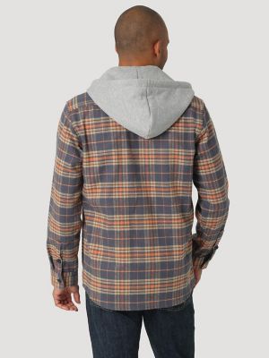 Men's Plaid Flannel Hooded Shacket