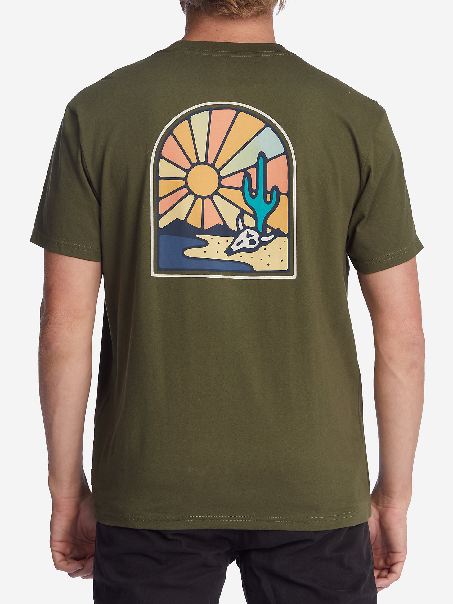 Billabong x Wrangler® Men's Rancher Horizon Graphic T-Shirt in Military alternative view 3