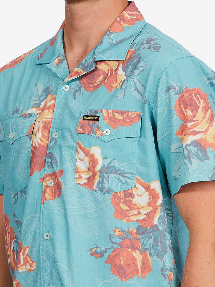 Billabong x Wrangler® Men's Bloom Button Up Shirt in Mint alternative view 2