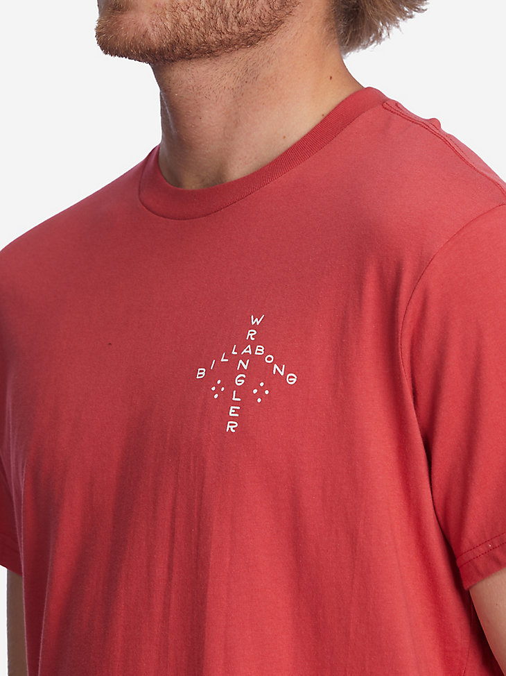 Billabong x Wrangler® Men's Rancher Horizon Graphic T-Shirt in Washed Red alternative view 2