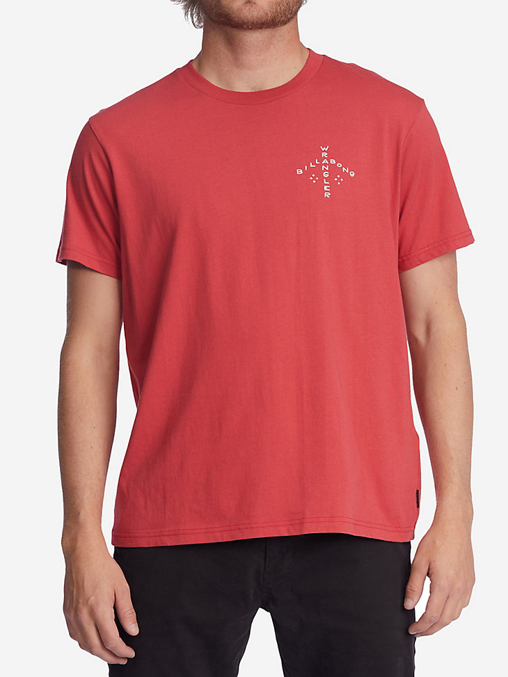 Billabong x Wrangler® Men's Rancher Horizon Graphic T-Shirt in Washed Red alternative view 3