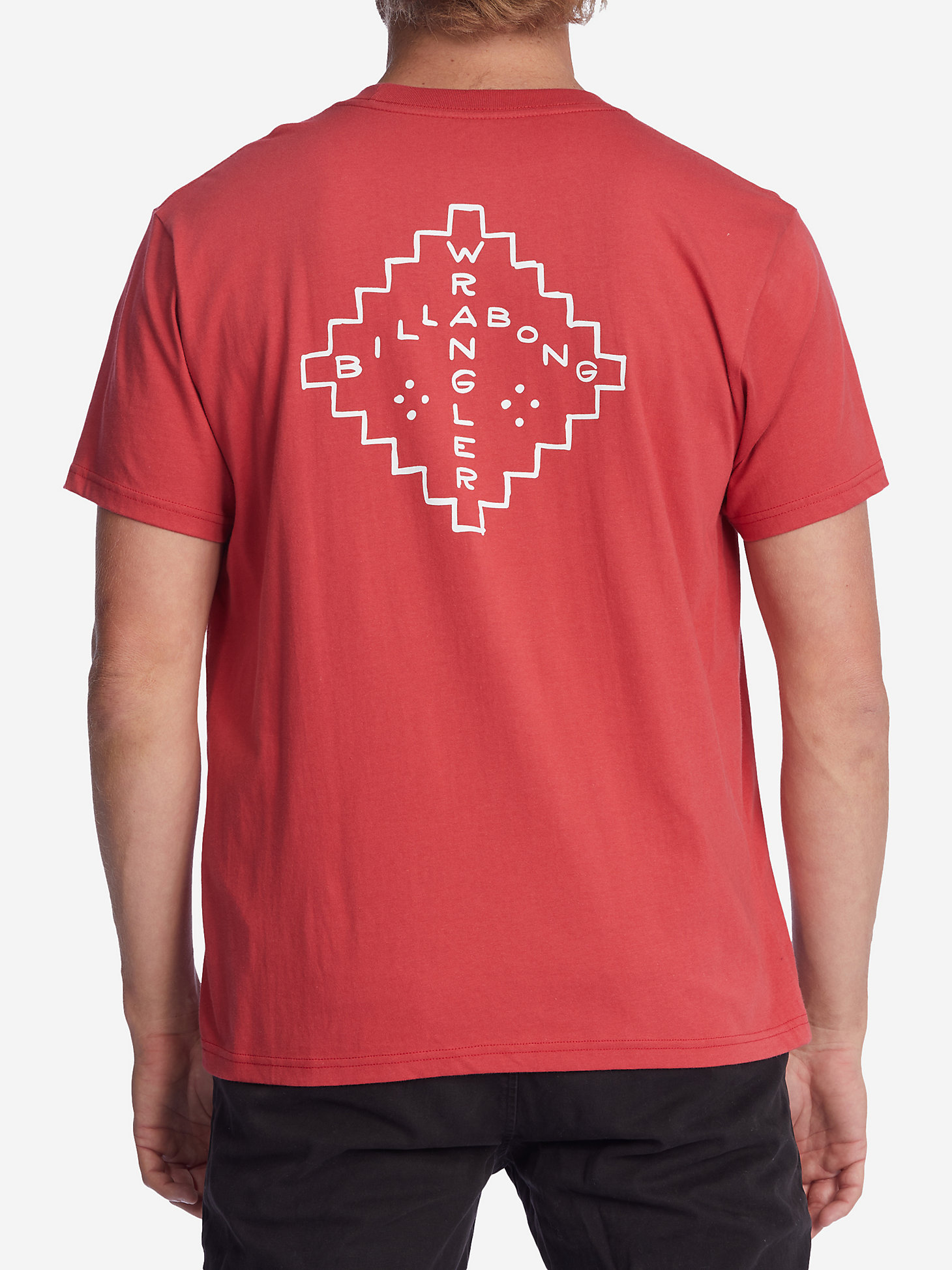 Billabong x Wrangler® Men's Rancher Horizon Graphic T-Shirt in Washed Red alternative view 4