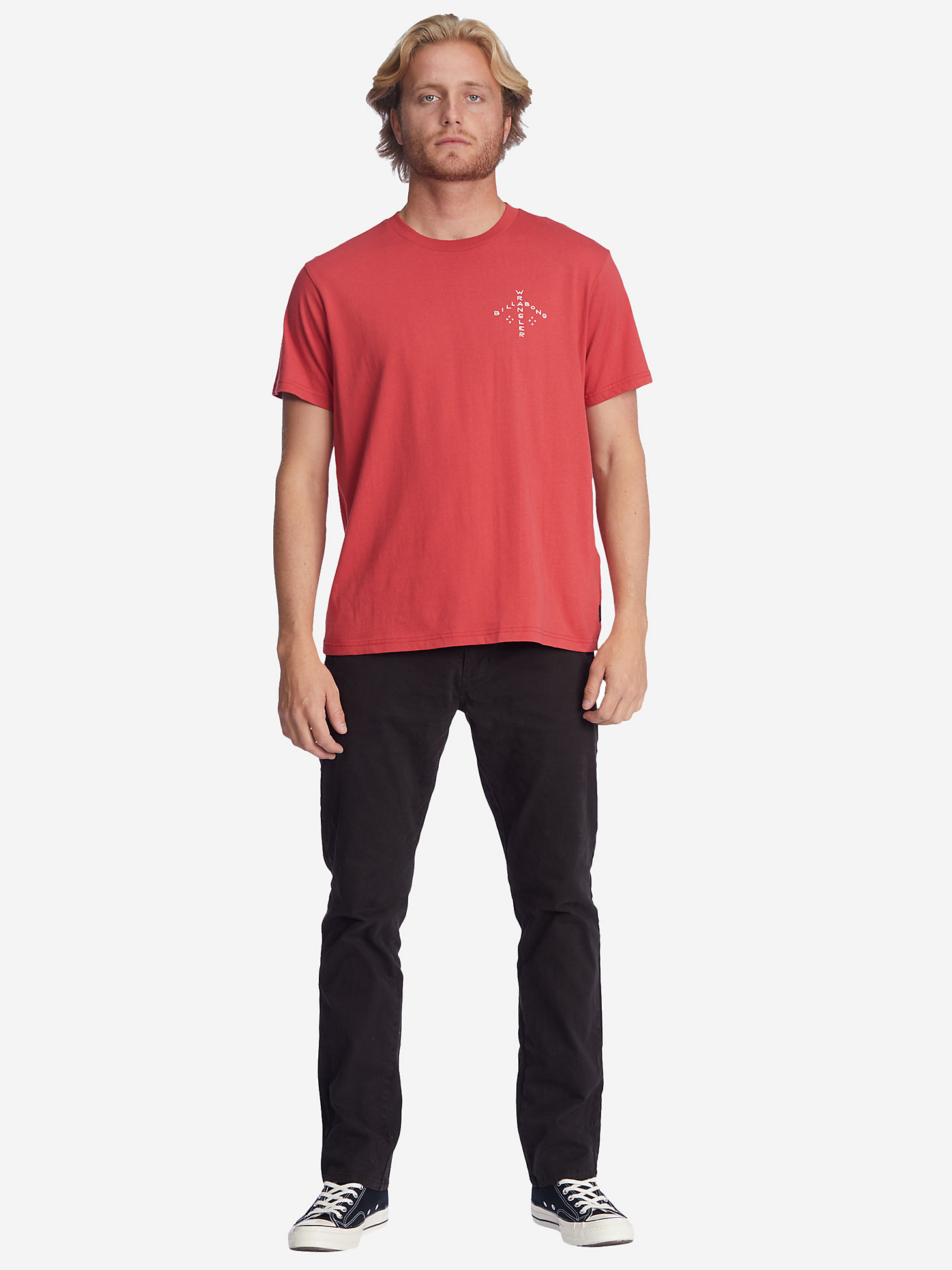 Billabong x Wrangler® Men's Rancher Horizon Graphic T-Shirt in Washed Red alternative view 6