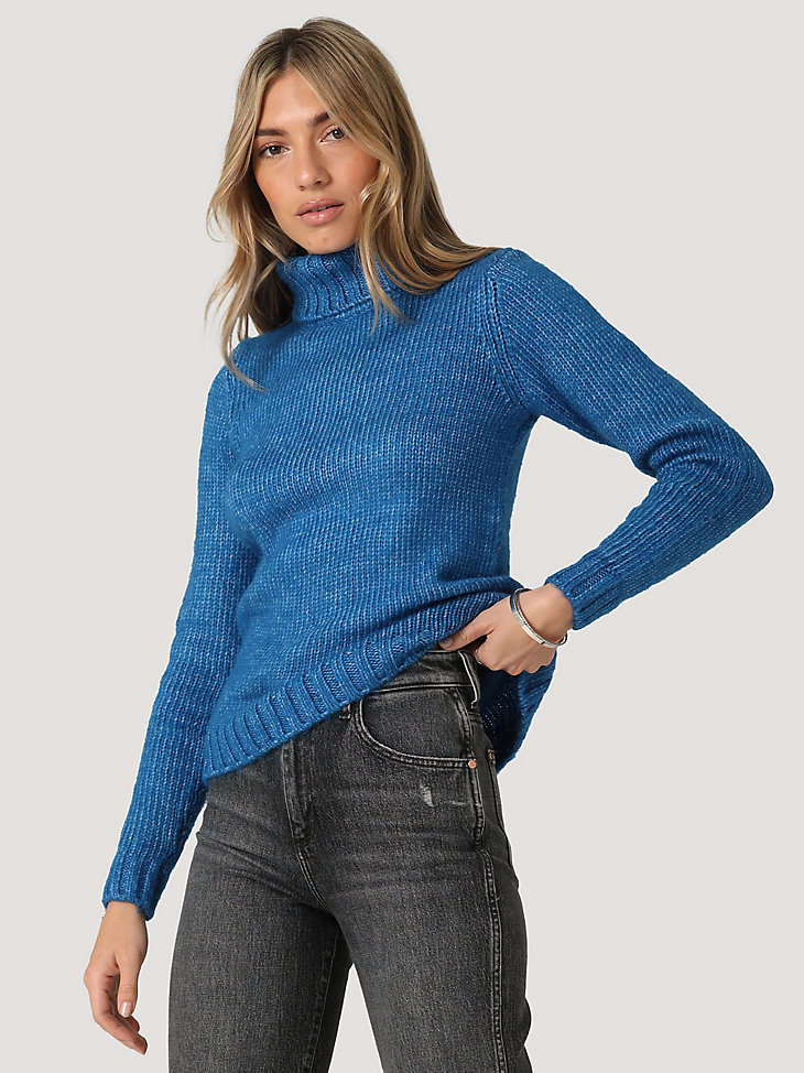 Women's Plush Sweater in Daphne Blue main view