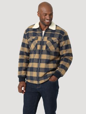 ATG by Wrangler™ Men's Sherpa Lined Flannel Shirt Jacket | The