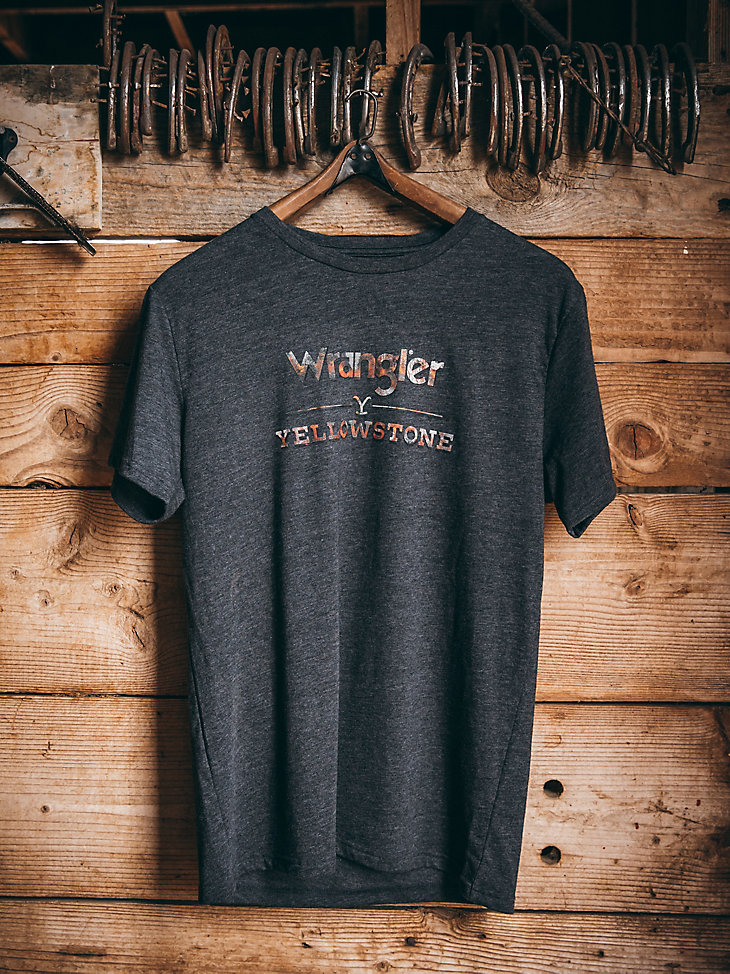 Wrangler x Yellowstone Men's Logo T-Shirt in Caviar Heather alternative view