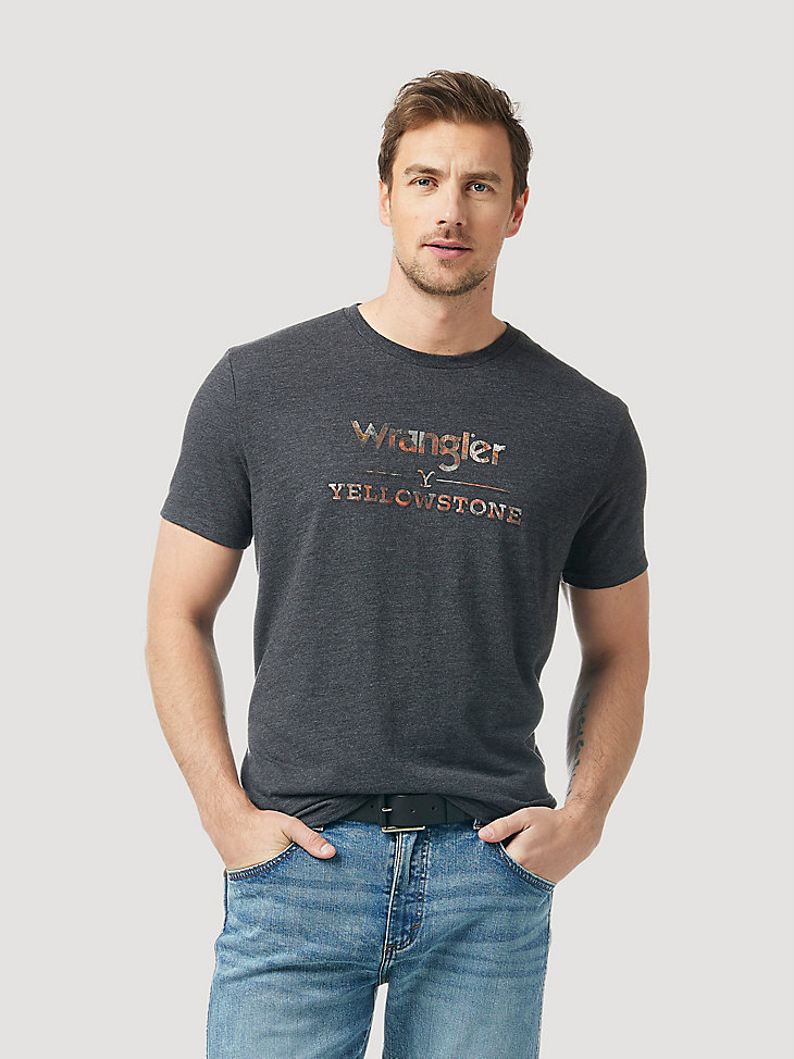 Wrangler x Yellowstone Men's Logo T-Shirt in Caviar Heather main view