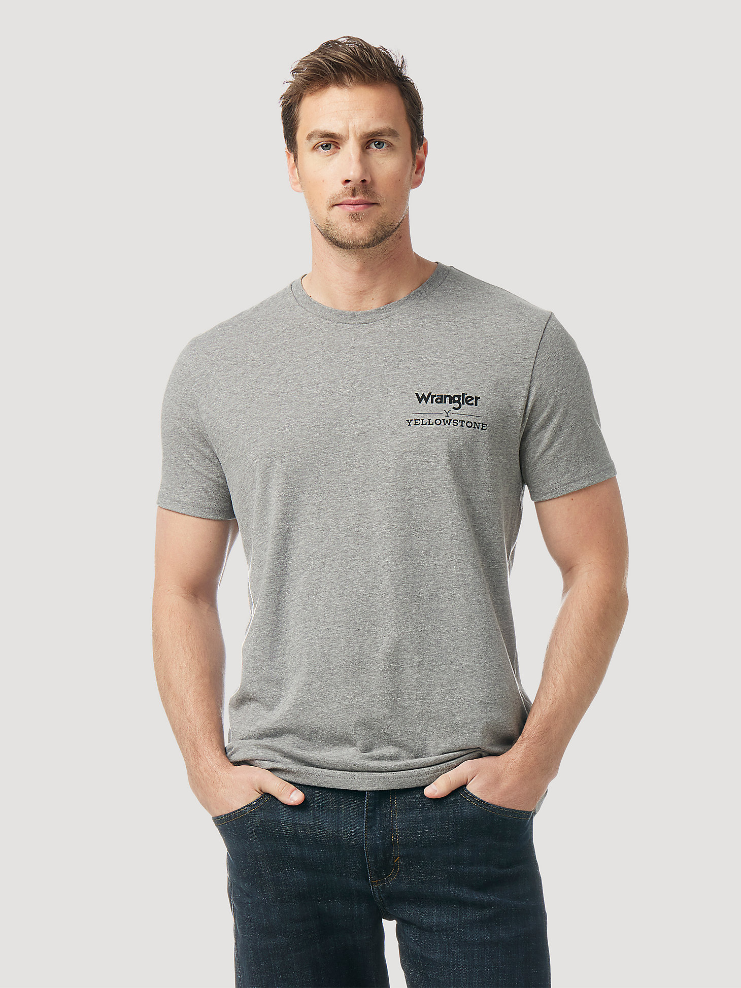 Wrangler x Yellowstone Men's Broken Rock T-Shirt in Graphite Heather alternative view 1
