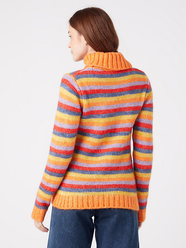 Women's Plush Stripe Sweater in Coral Rose alternative view 2