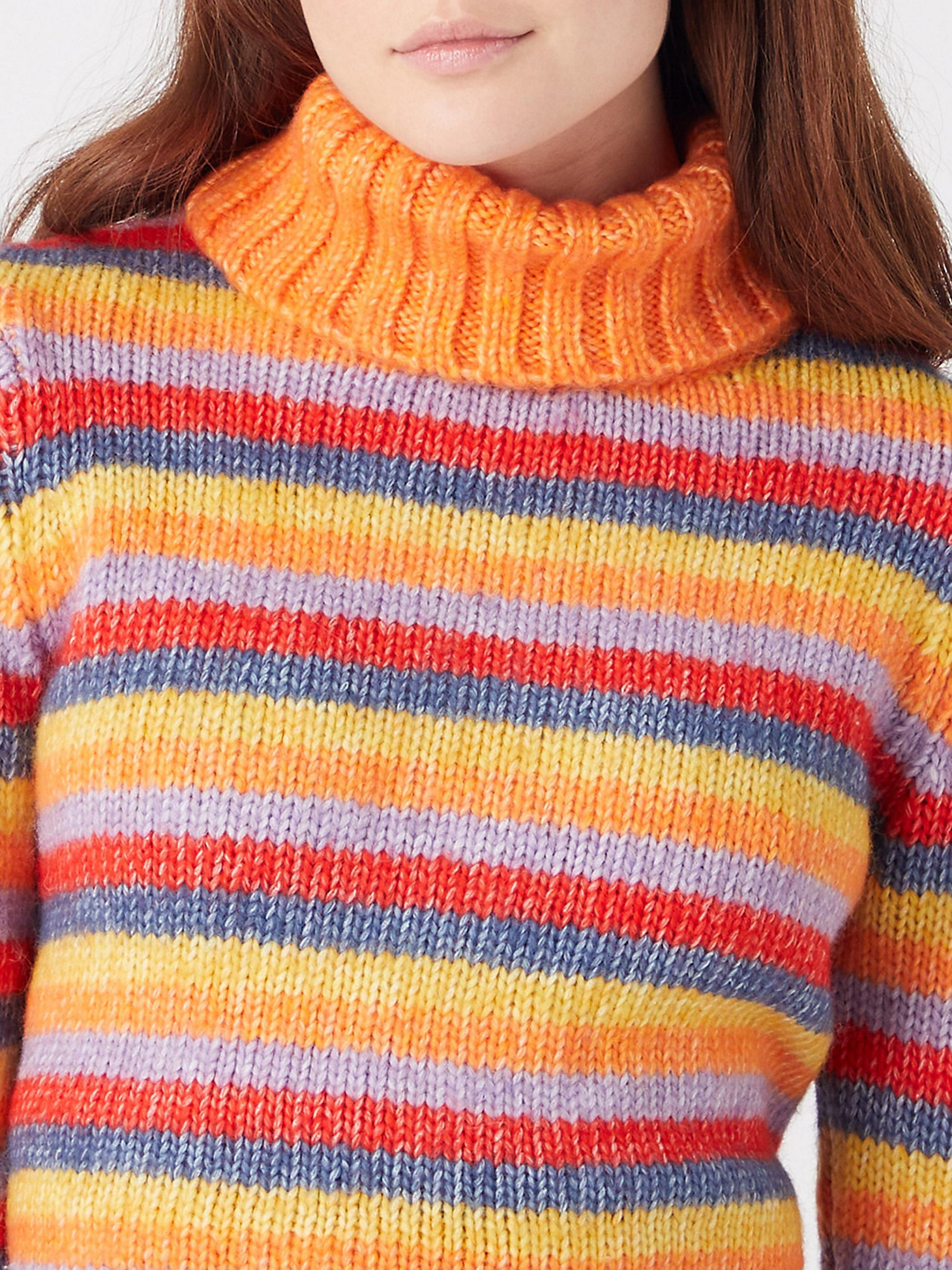 Women's Plush Stripe Sweater in Coral Rose alternative view 3