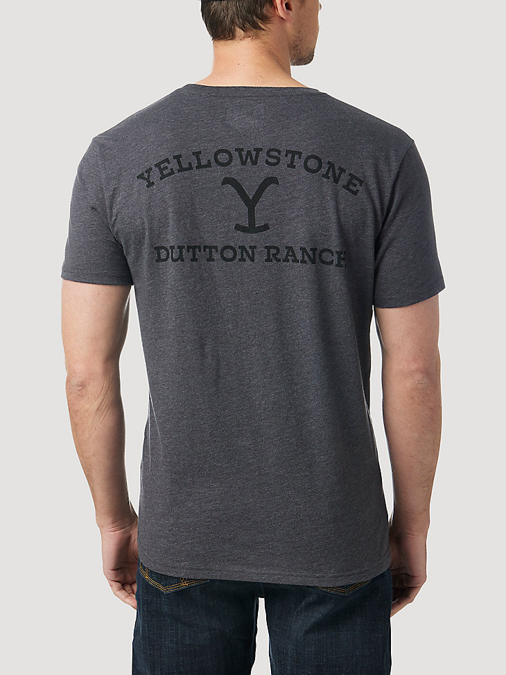 Wrangler x Yellowstone Men's Y Logo T-Shirt in Charcoal Heather alternative view 3