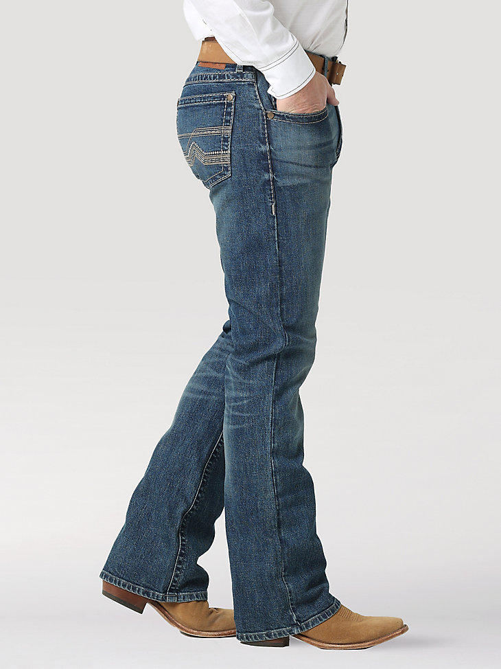 Men's Rock 47® by Wrangler® Slim Fit Bootcut Jean in Faded Aqua alternative view