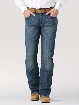 Men's Rock 47® by Wrangler® Slim Fit Bootcut Jean in Faded Aqua