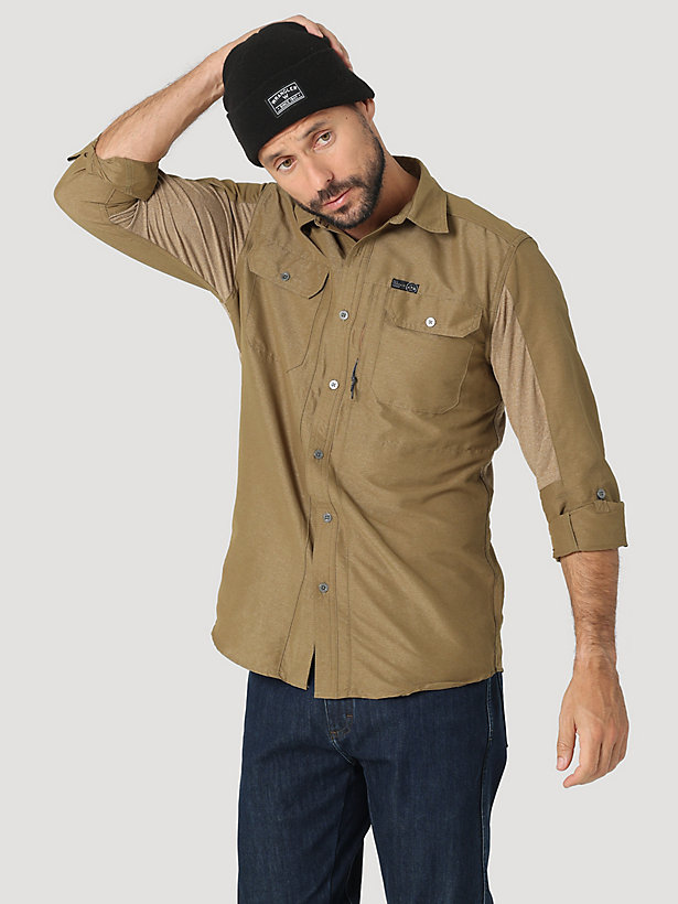 ATG by Wrangler™ Men's Mix Material Shirt in Kangaroo