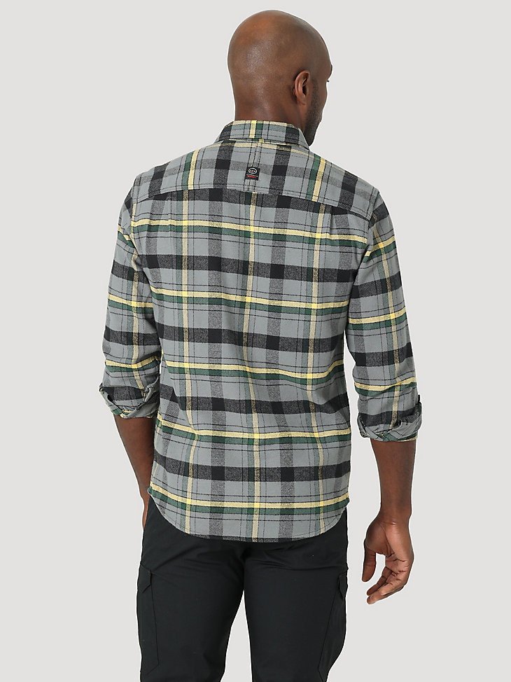 ATG By Wrangler™ Men's Fireside Flannel Shirt in Quiet Shade alternative view 2