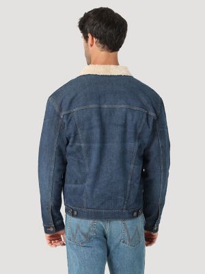 Wrangler Authentics Men's S Long Jacket Lined Indigo Sleeve Shirt ...