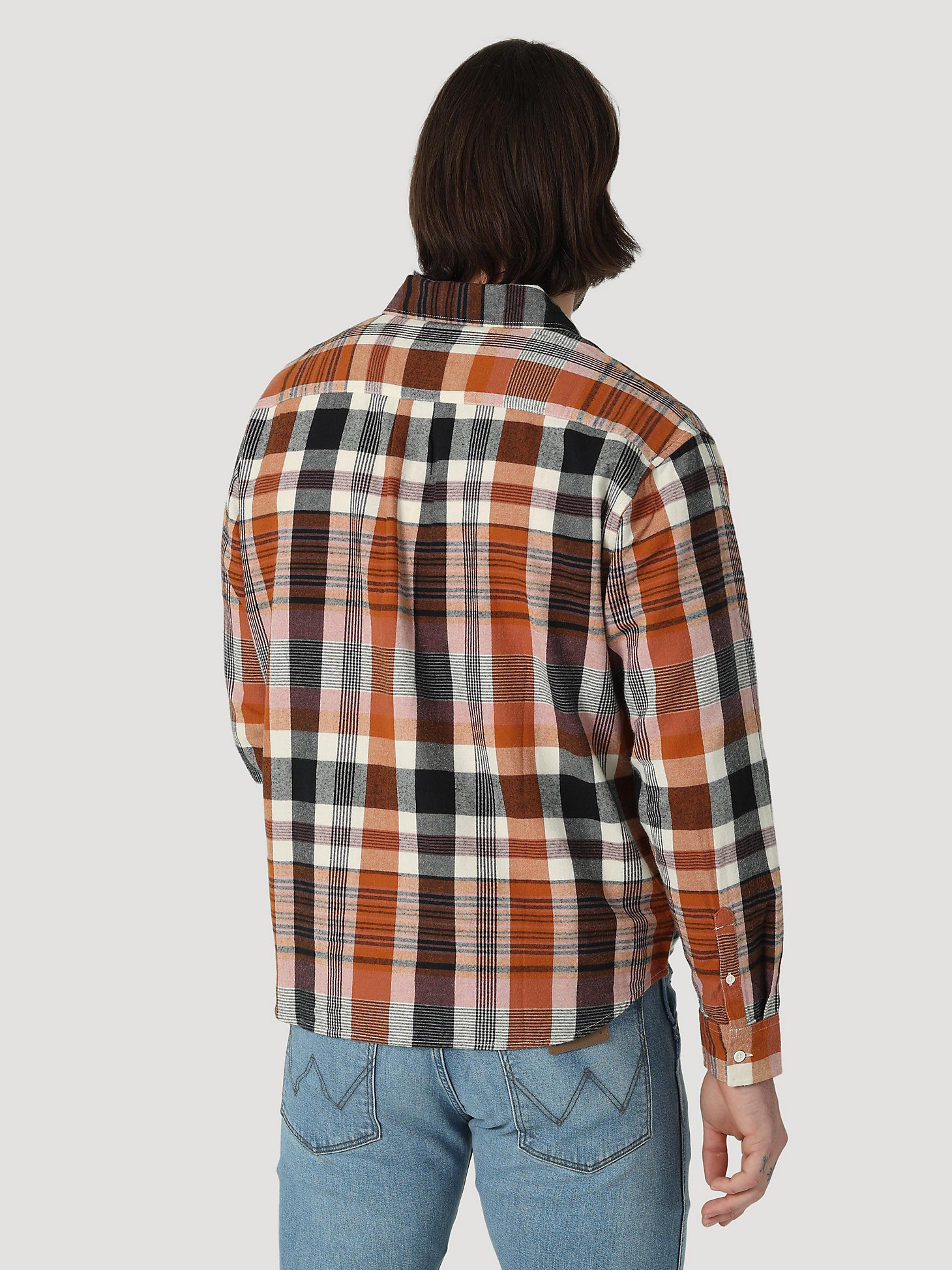 Men's Plaid Button-Up Shirt in Withered Rose alternative view 1