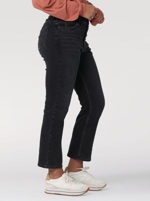 A New Day Stretch Cropped Pull On Pants Women's 18 Black Straight Leg Dark  Wash