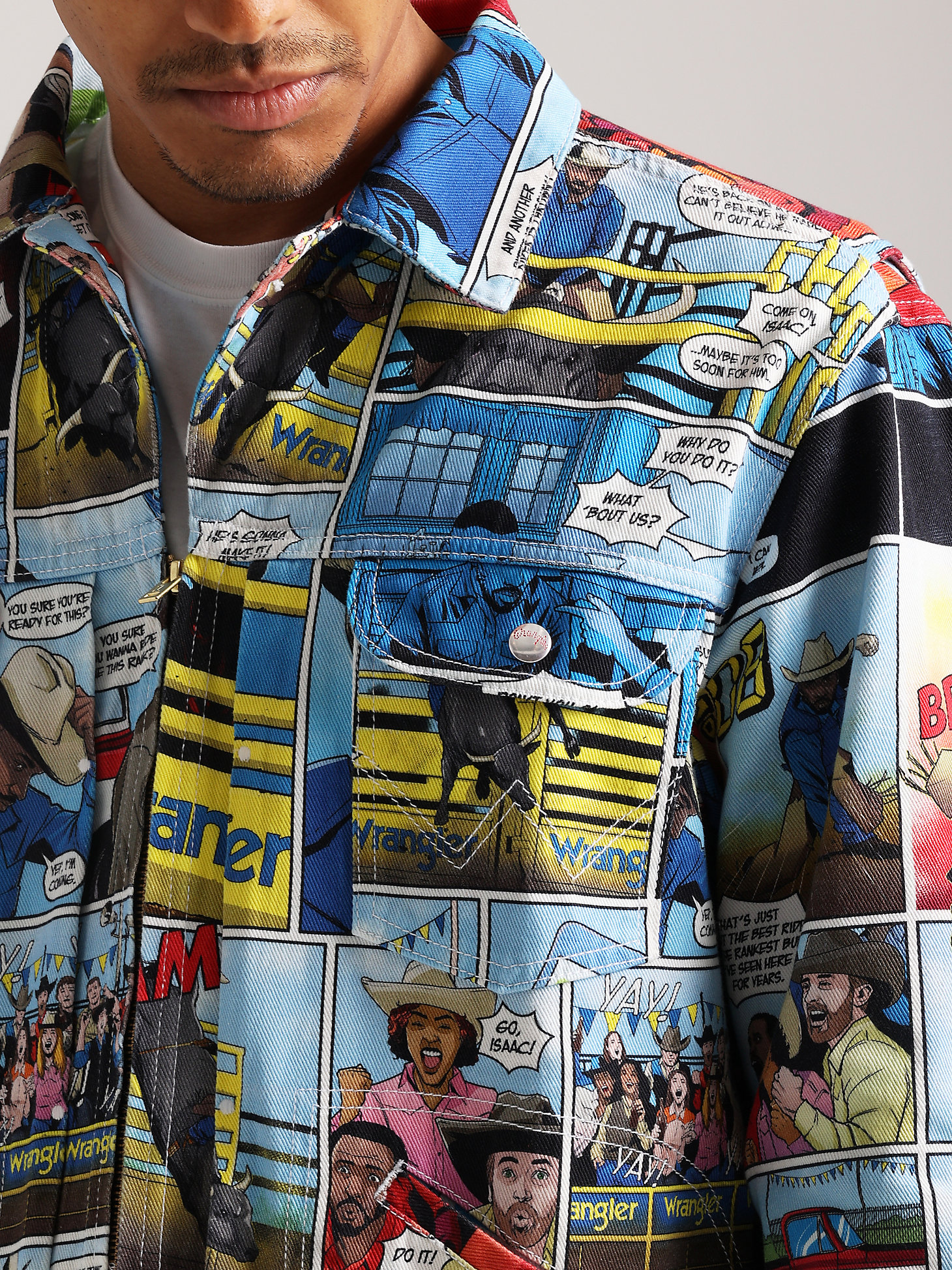 Reissue Men's Comic Book Jacket in Blue Multi alternative view 5
