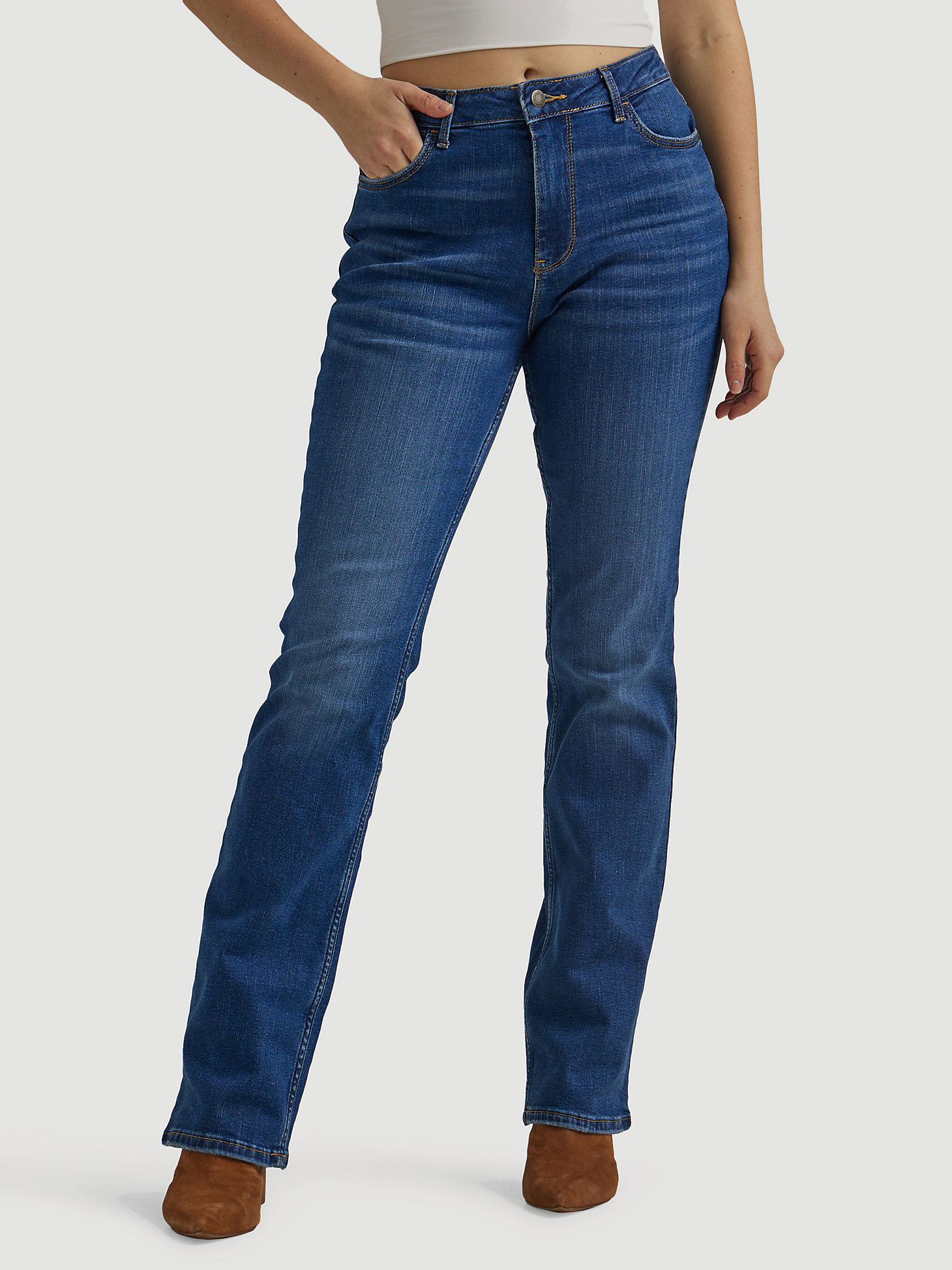Women's Wrangler® High Rise Bold Boot Jean in Medium main view