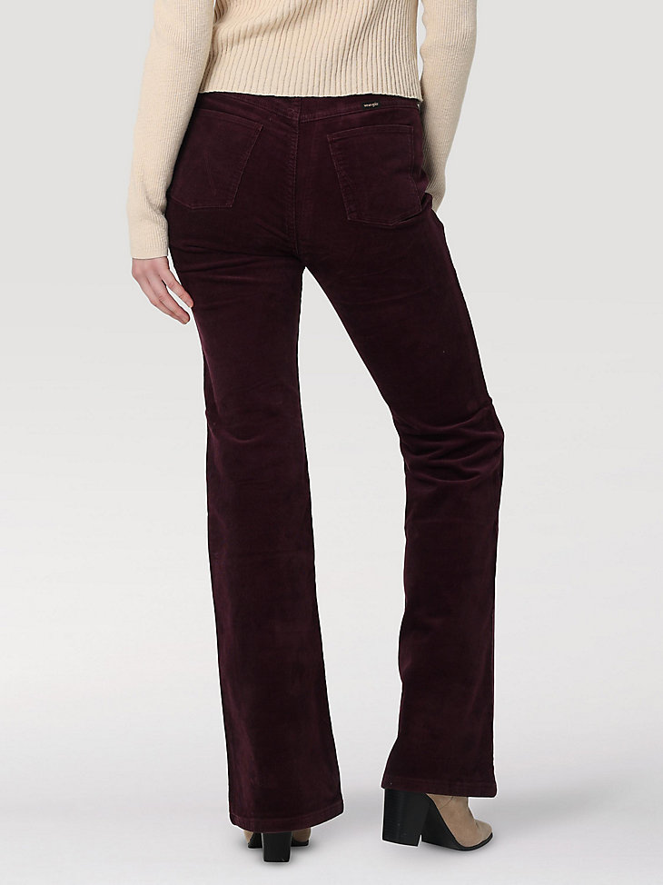 Women's Wrangler® Corduroy High Rise Fierce Flare Jean in Winetasting alternative view