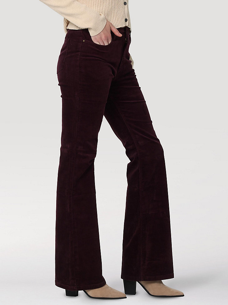 Women's Wrangler® Corduroy High Rise Fierce Flare Jean in Winetasting alternative view 2