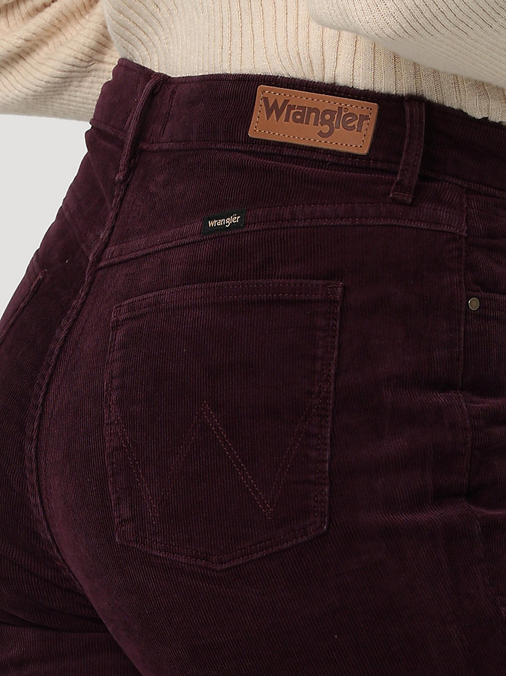 Women's Wrangler® Corduroy High Rise Fierce Flare Jean in Winetasting alternative view 3