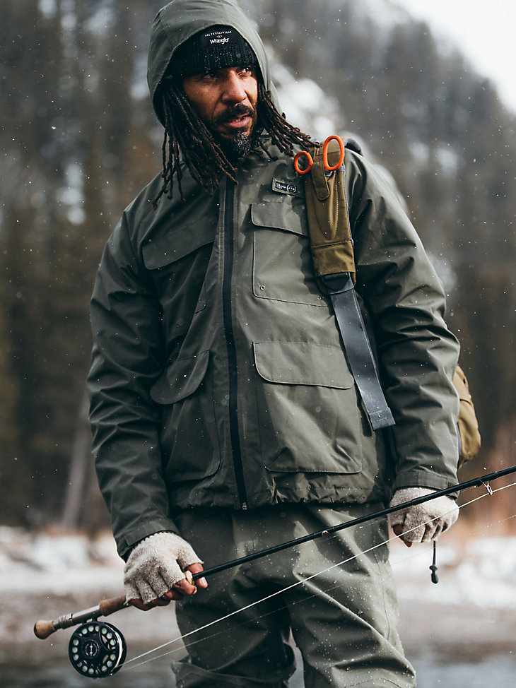 ATG Wrangler Angler™ Men's Rain Jacket in Deep Depth main view