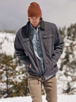 ATG by Wrangler™ Men's Sherpa Lined Canvas Jacket in Asphalt