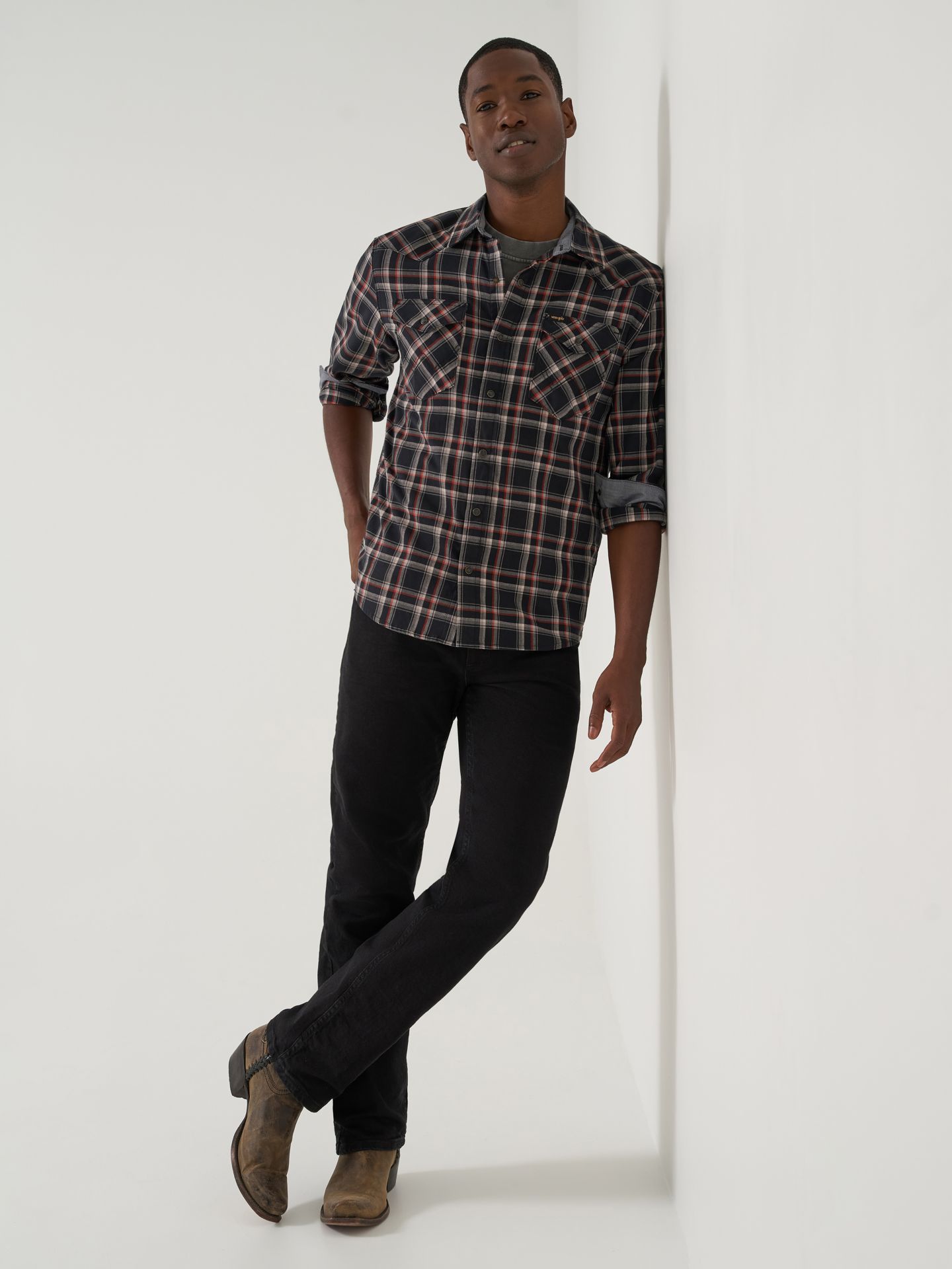 Мужские джинсы Wrangler Regular Fit Flex Jean, цвет: Чёрный — фото 7