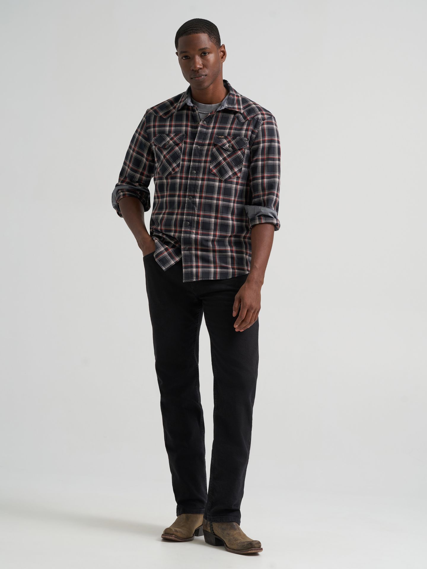 Мужские джинсы Wrangler Regular Fit Flex Jean, цвет: Чёрный — фото 1