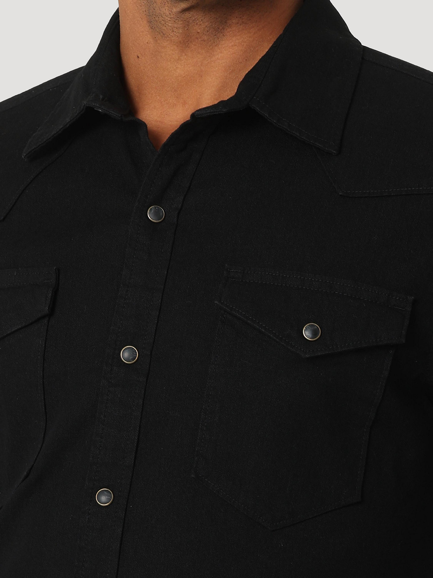 Men's Comfort Flex Denim Shirt in Black alternative view 2