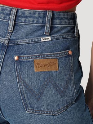 Wrangler Walker slim fit jeans in mid blue with cropped leg