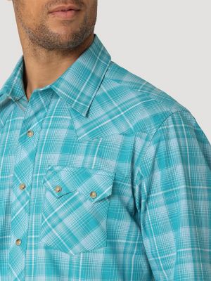 Men's Wrangler Retro® Long Sleeve Sawtooth Snap Pocket Western Shirt