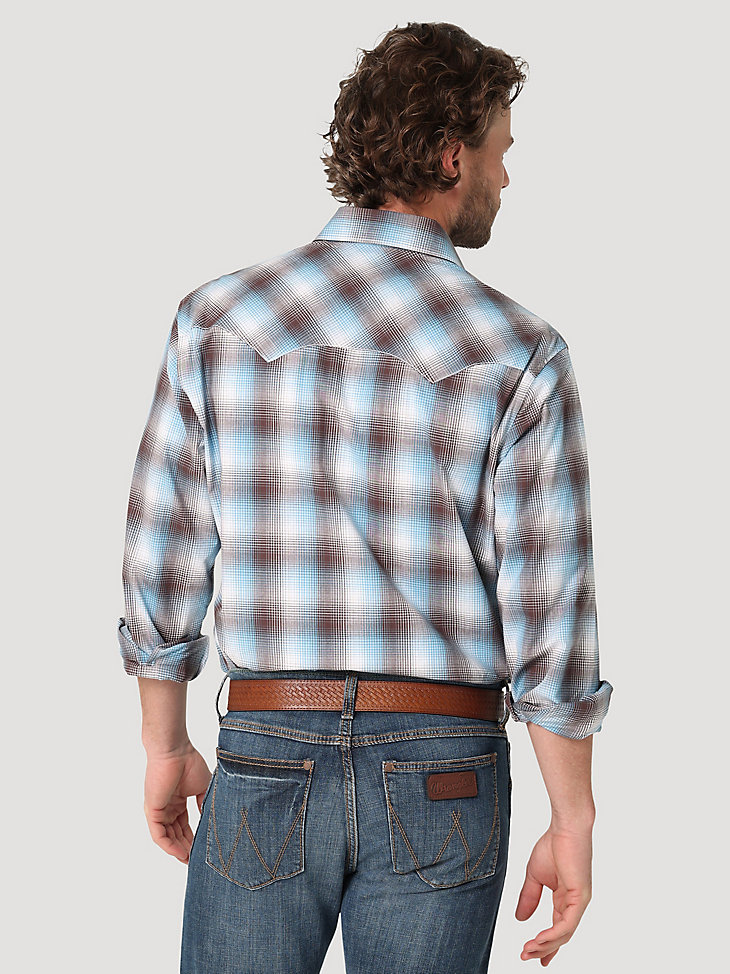 Men's Wrangler Retro® Long Sleeve Sawtooth Snap Pocket Western Shirt