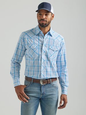 Cheap Summer New Men's Loose Plaid Long-sleeved Shirt Youth Casual