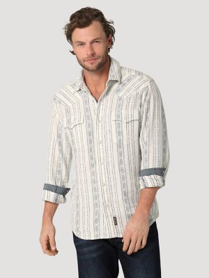 Wrangler Retro® Premium Long Shirt Sleeve Linen Snap Western