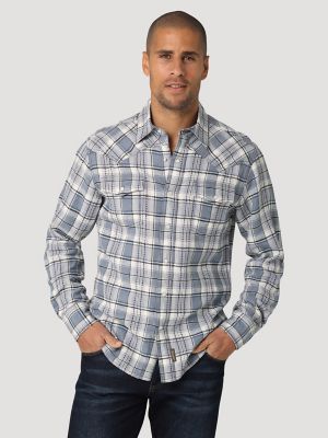 Wrangler Retro® Premium Long Sleeve Shirt Snap Western Linen