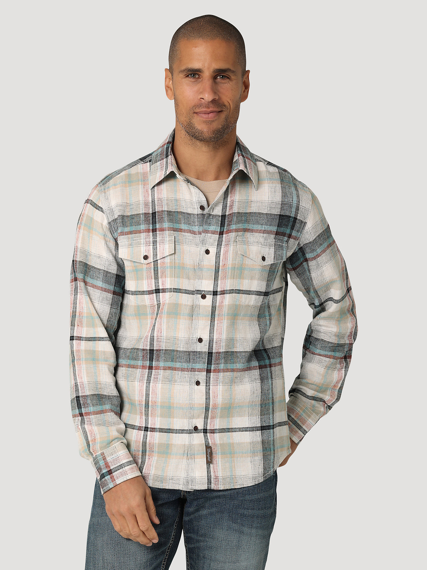 Men's Wrangler Retro® Long Sleeve Button-Down Plaid Shirt | The Monarch  Look | Wrangler®