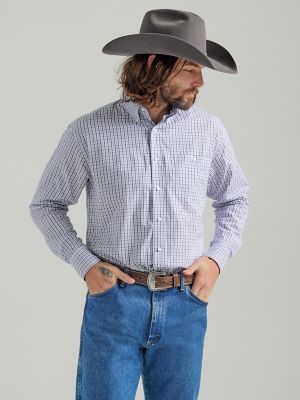Men's George Strait® Long Sleeve Button Down One Pocket Printed Shirt in  Purple Bursts