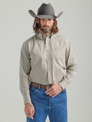 Men's George Strait Long Sleeve Button Down One Pocket Printed Shirt | The  Monarch Look | Wrangler®