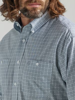 Mens grey button down best sale dress shirt