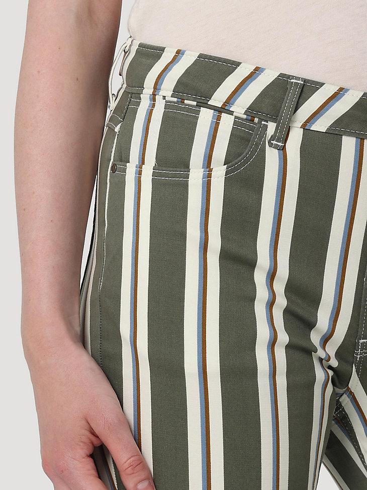 Women's Fierce Flare Stripe Jean in Moss alternative view 4
