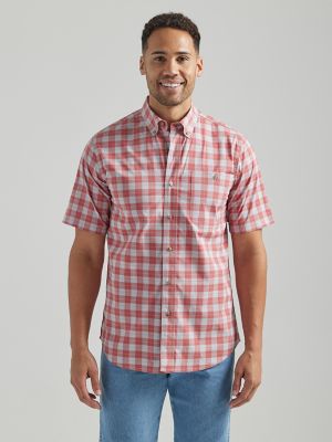 Wrangler Rugged Wear® Short Sleeve Wrinkle Resist Plaid Button-Down Shirt