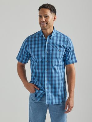 Wrangler Rugged Wear® Short Sleeve Wrinkle Resist Plaid Button