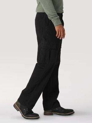 Wrangler Mens Fleece Lined Cargo Pant Black Size 36/L30