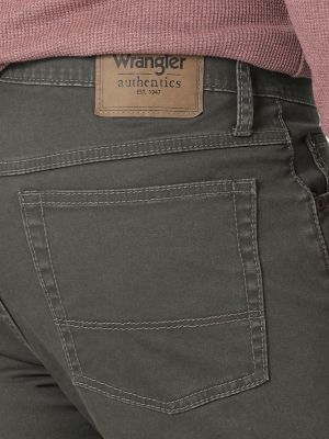 Long Slim-Fit Jeans Gray Cotton-Blend Twill